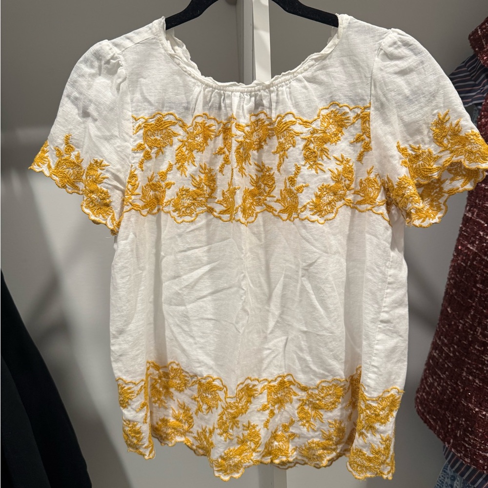 Women’s SP Loft White Detailed Linen Shirt